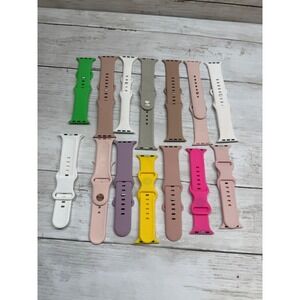 Lot of 14 Silicone Watch Bands for Apple Watch 42 44 45mm Multi Color Bundle